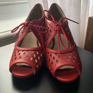 Chelsea Crew Red Vintage Heels European Size 40/US Size 9